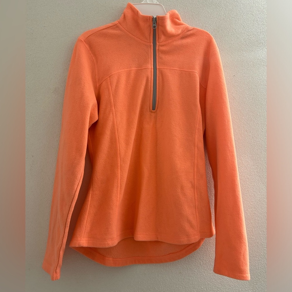 🦋 Old Navy Bright Coral Orange Fleece Pullover. Size Small